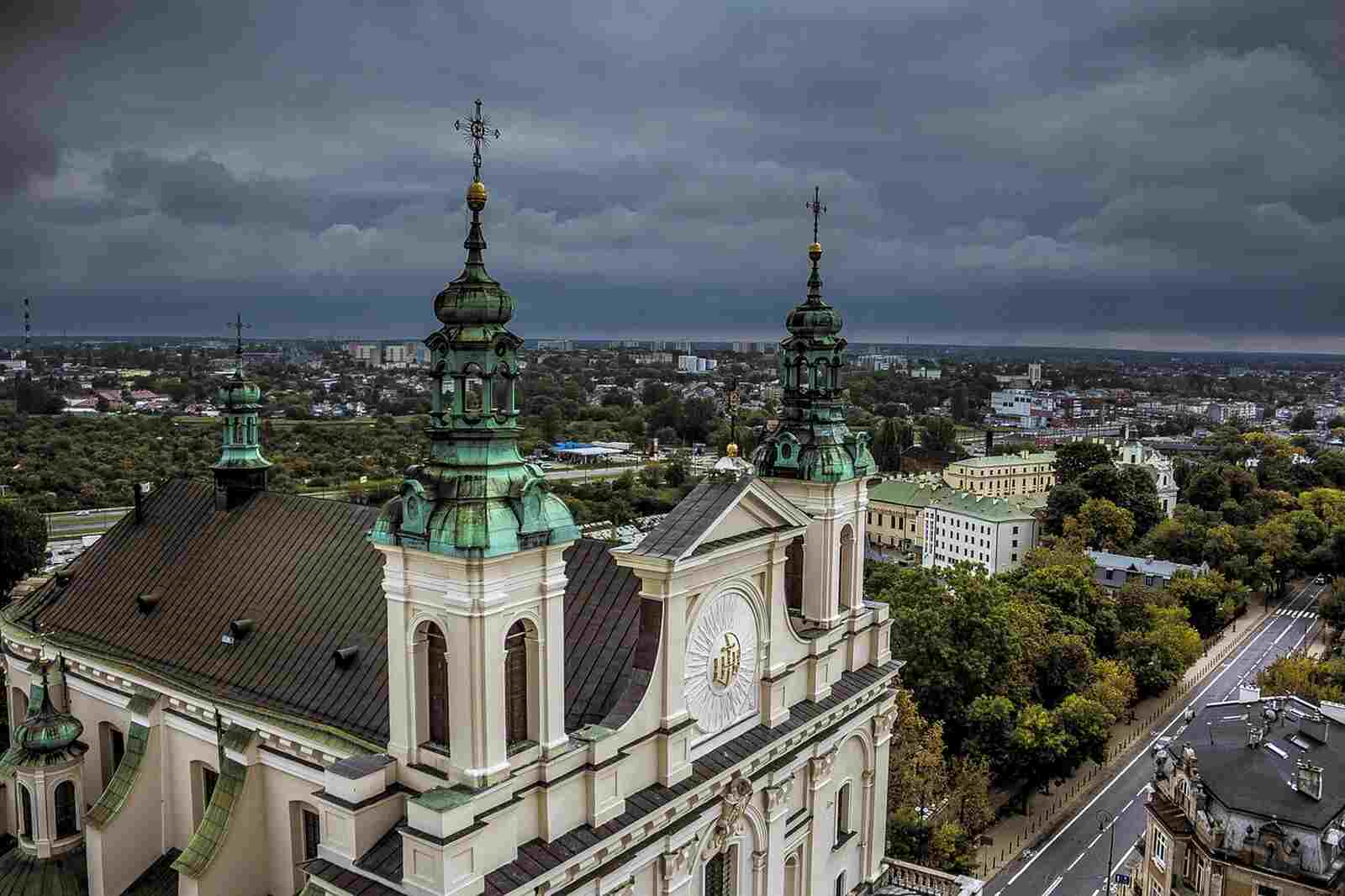 Archikatedra św. Jana Chrzciciela i św. Jana Ewangelisty oraz panorama Lublina